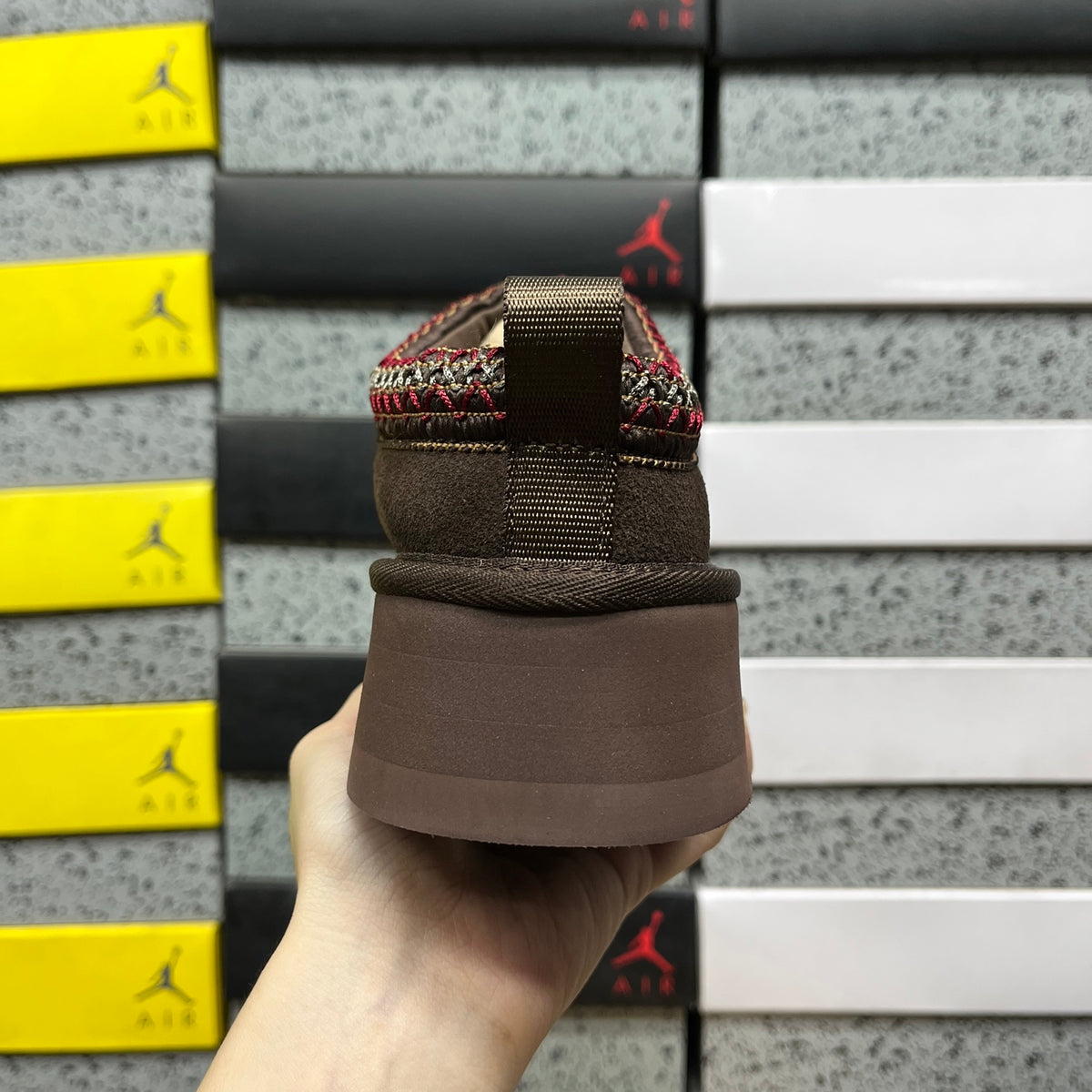 UGG Platform Slip-On Shoes in Cocoa Brown with Contrast Stitched Trim