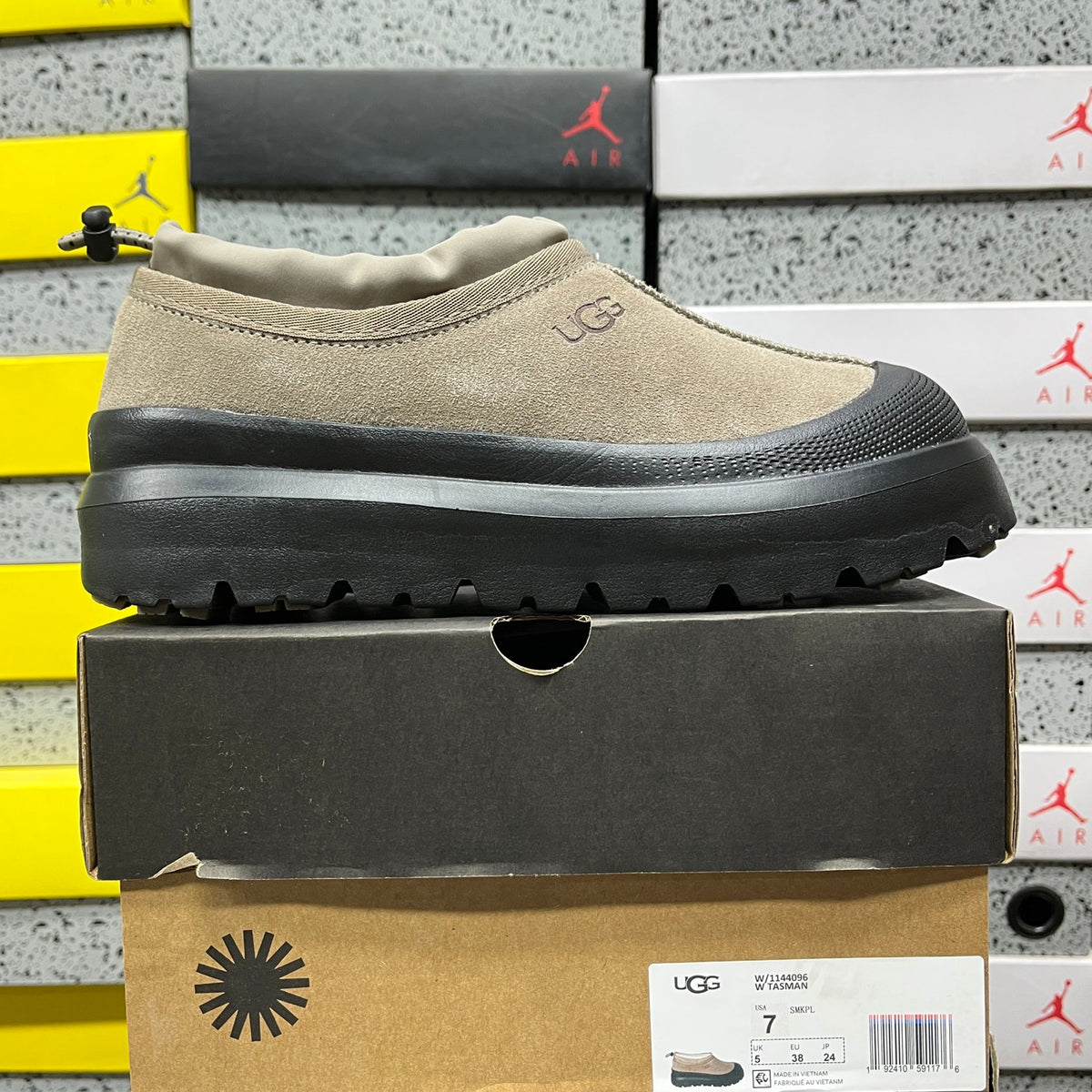 UGG Slip-On Shoes in Mist Gray with Black Chunky Sole