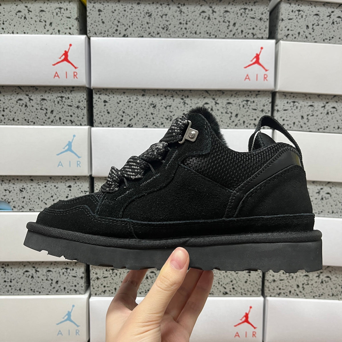 UGG Black Lace-Up Shoes with Chunky Sole