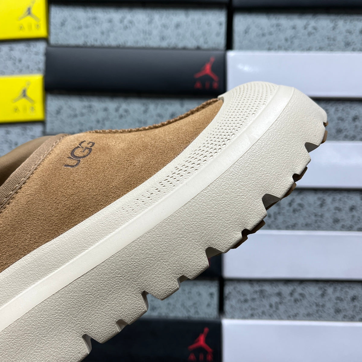 UGG Slip-On Shoes in Chestnut with Cream Chunky Sole