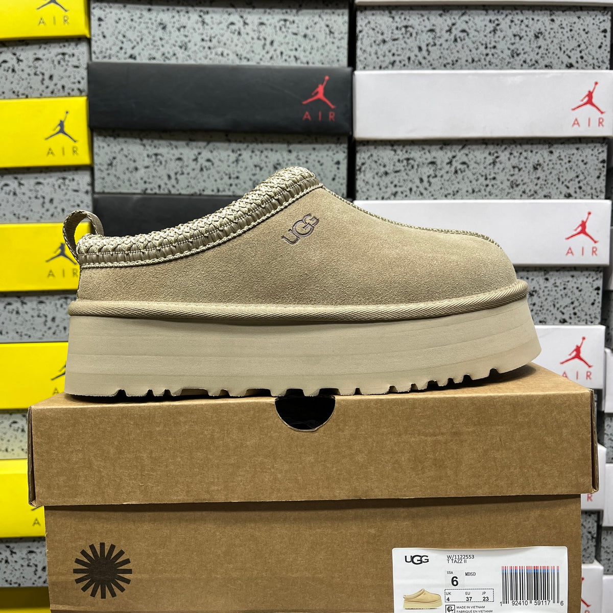 UGG Platform Slip-On Shoes in Mustard Seed with Stitched Trim