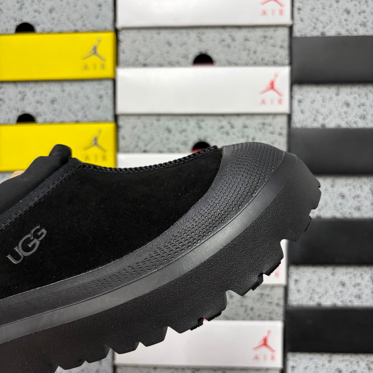 UGG Black Low-Cut Slip-On Shoes with Chunky Lug Sole