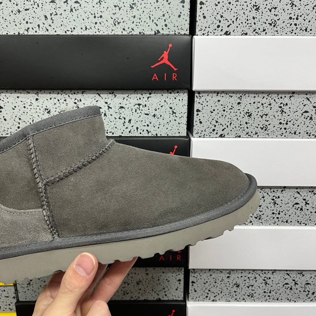 UGG Gray Ultra Mini Pull-On Ankle Boots
