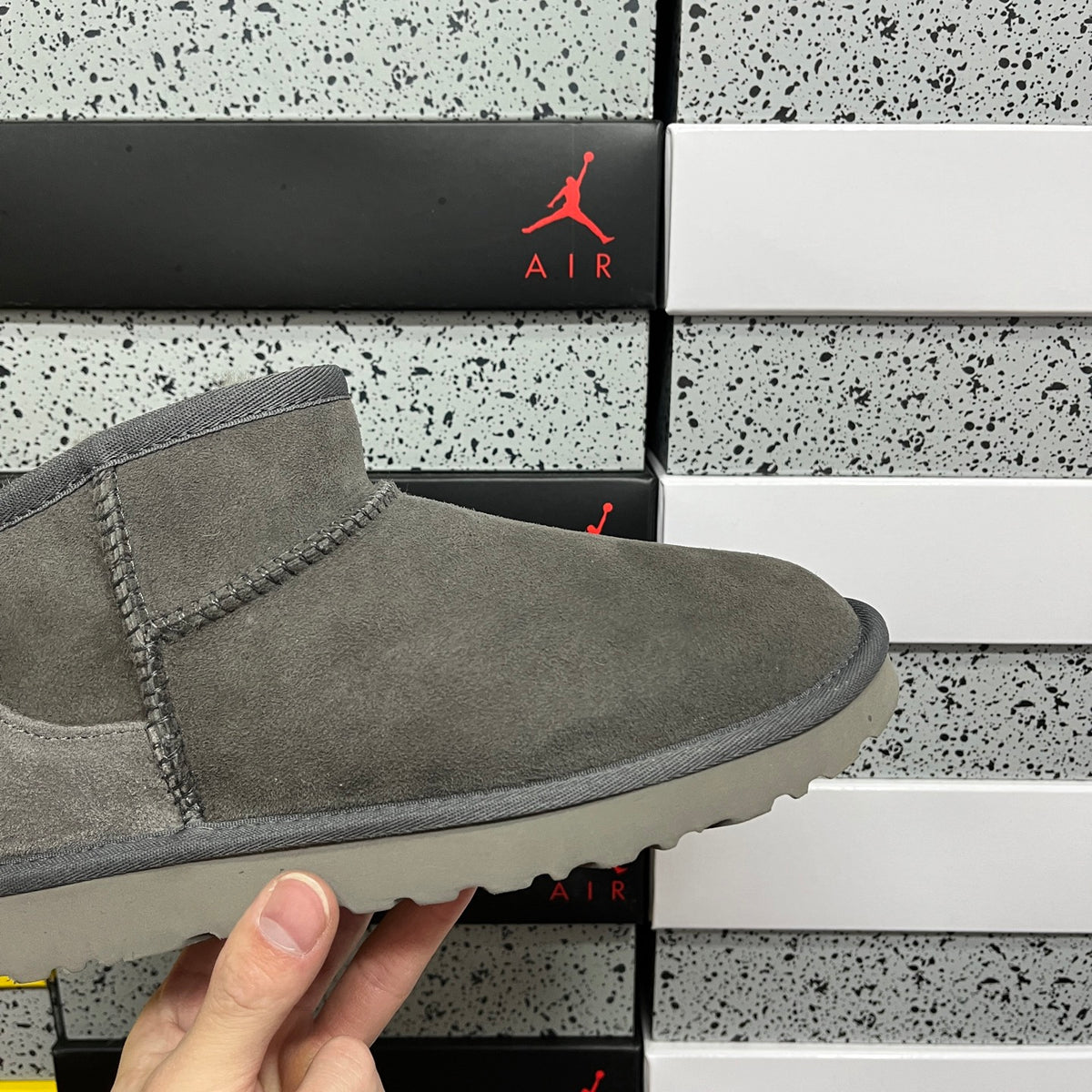 UGG Gray Ultra Mini Pull-On Ankle Boots