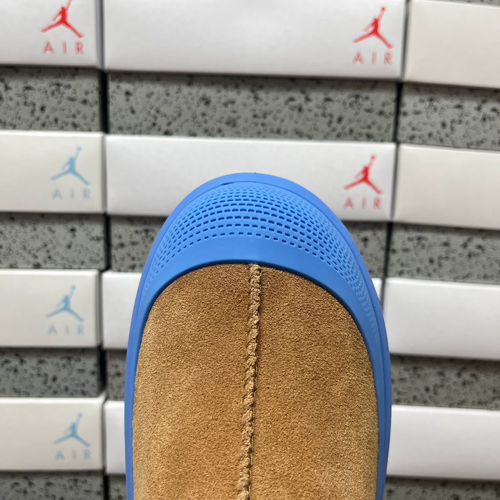 UGG Tan Slip-On Shoes with Blue Chunky Lug Sole