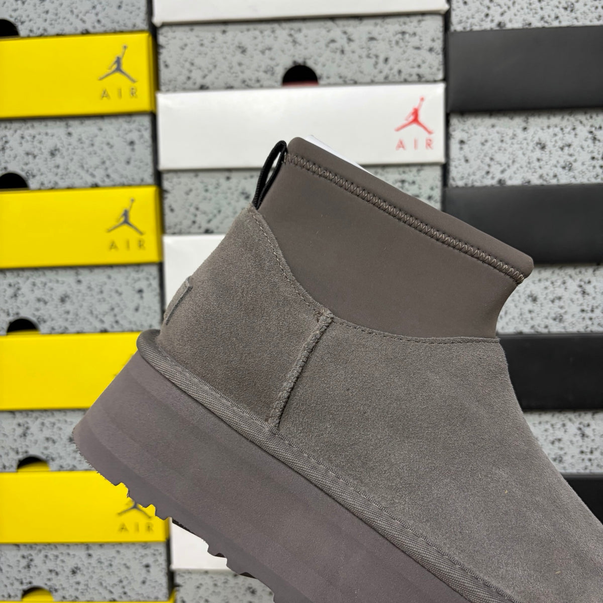 UGG Thundercloud Gray Pull-On Platform Ankle Boots