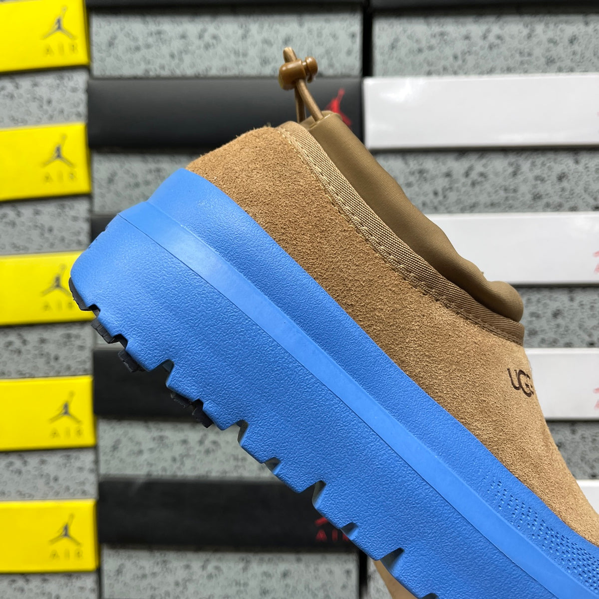 UGG Slip-On Shoes in Chestnut with Blue Chunky Sole