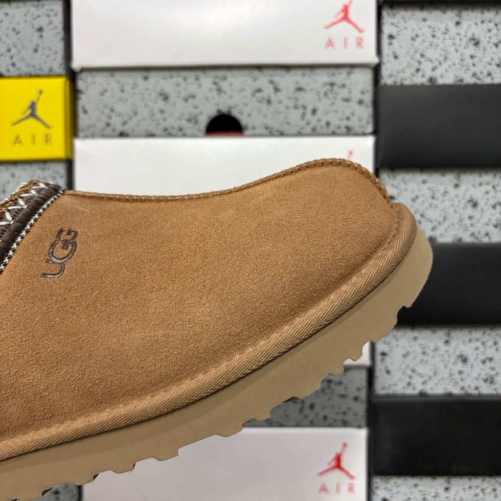 UGG Chestnut Slip-On Shoes with Contrast Stitched Trim