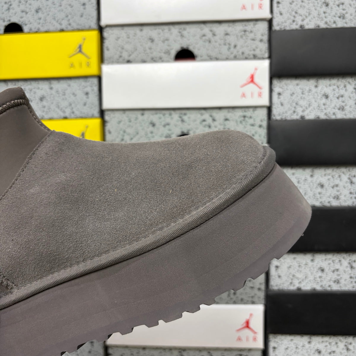 UGG Thundercloud Gray Pull-On Platform Ankle Boots