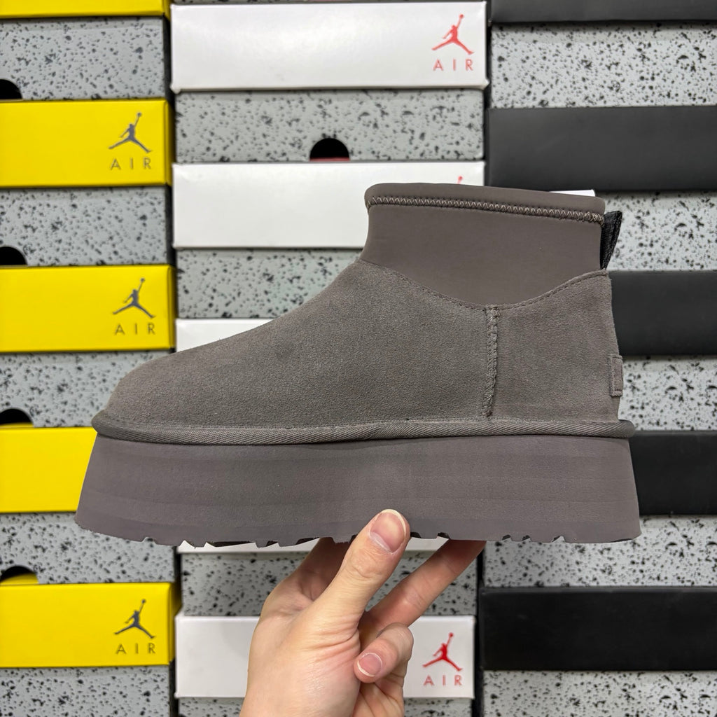 UGG Thundercloud Gray Pull-On Platform Ankle Boots