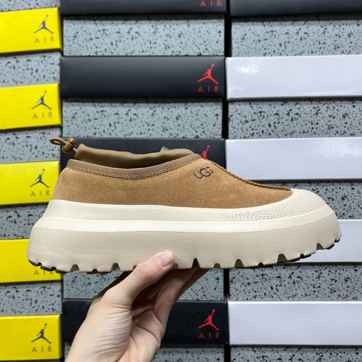 UGG Slip-On Shoes in Chestnut with Cream Chunky Sole