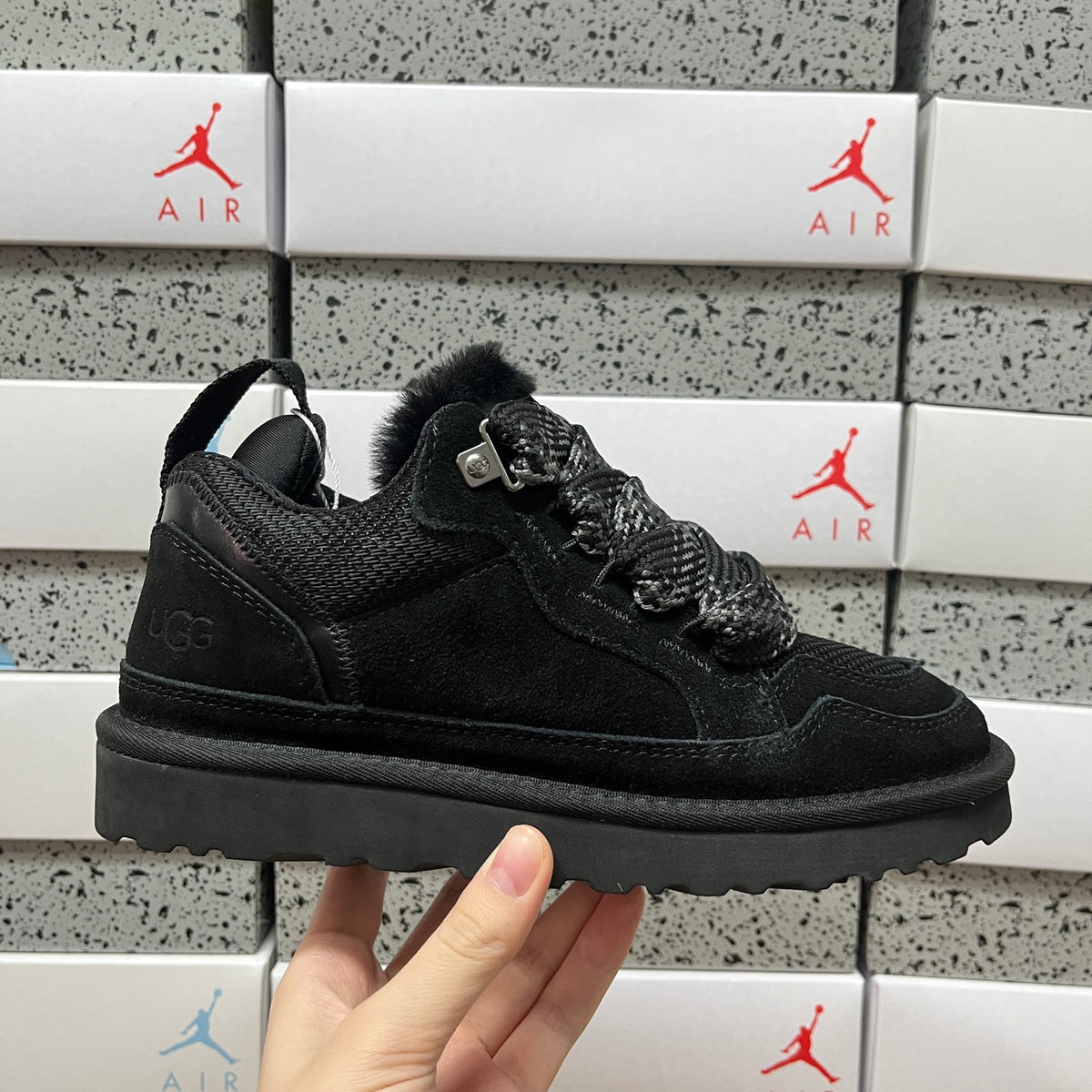 UGG Black Lace-Up Shoes with Chunky Sole