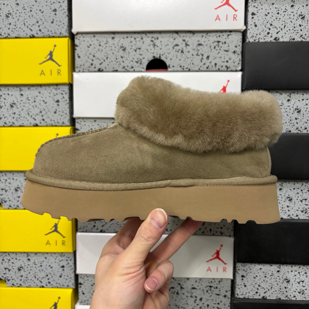UGG Slippers in Antelope Brown with Plush Collar