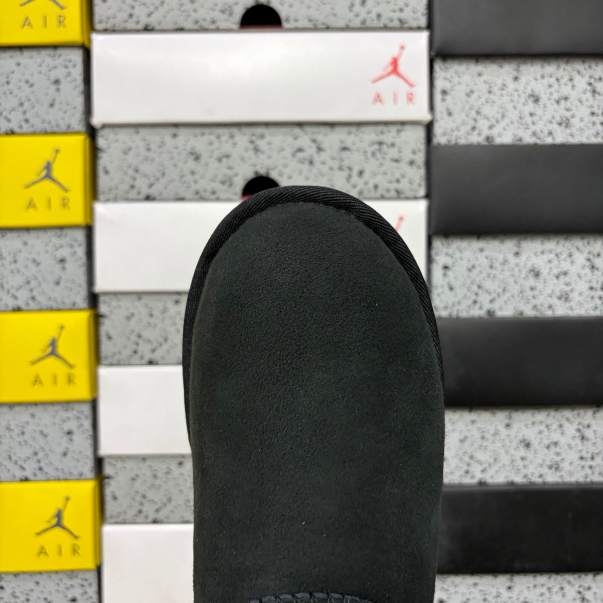 UGG Button-Detail Short Boots in Black with Plush Lining