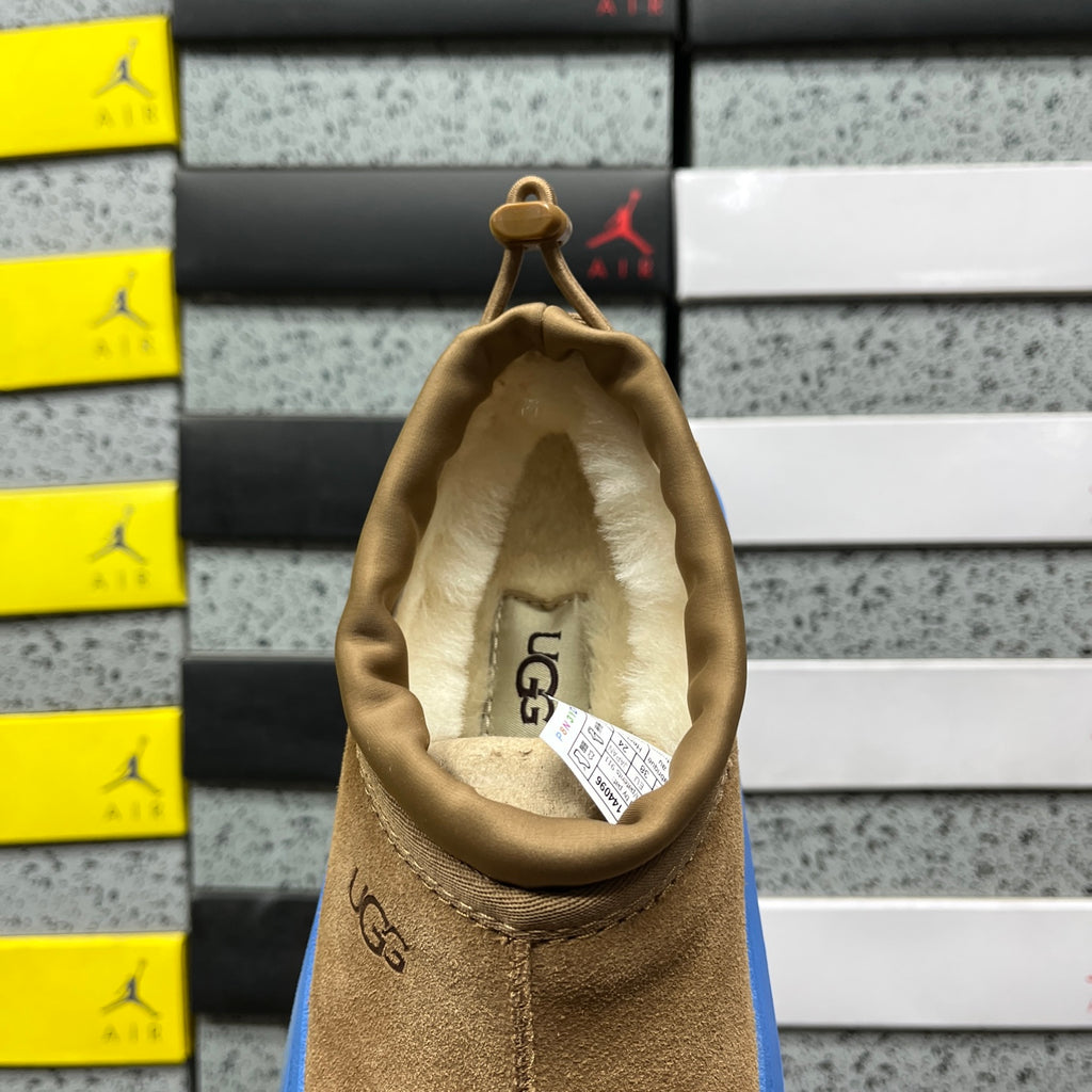 UGG Slip-On Shoes in Chestnut with Blue Chunky Sole