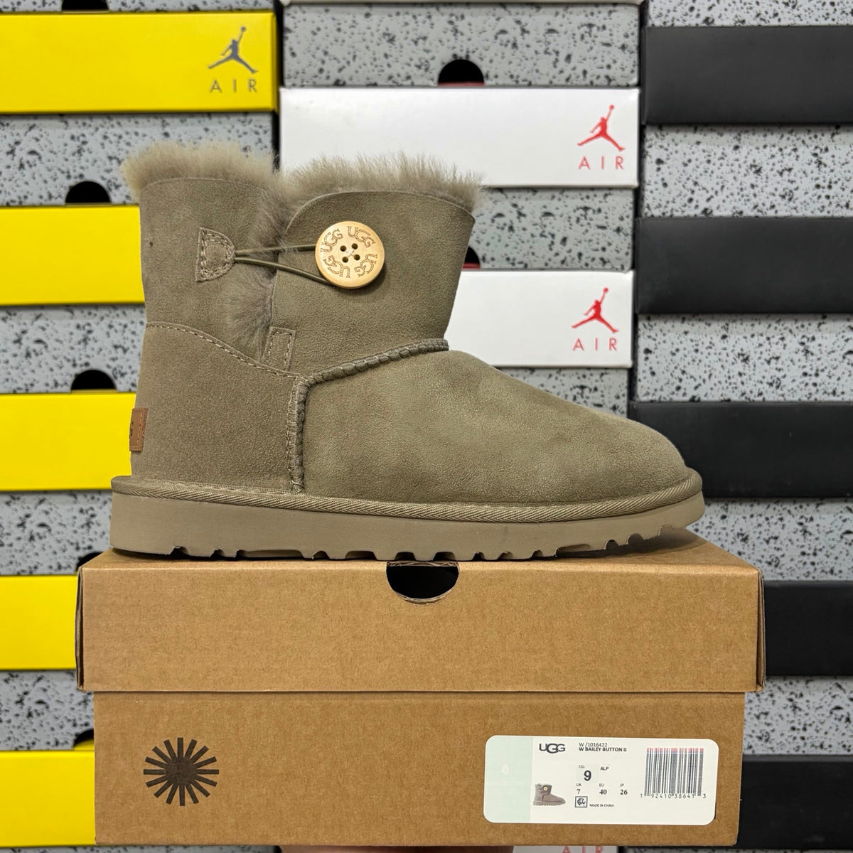 UGG Button-Detail Short Boots in Antelope Brown with Plush Lining