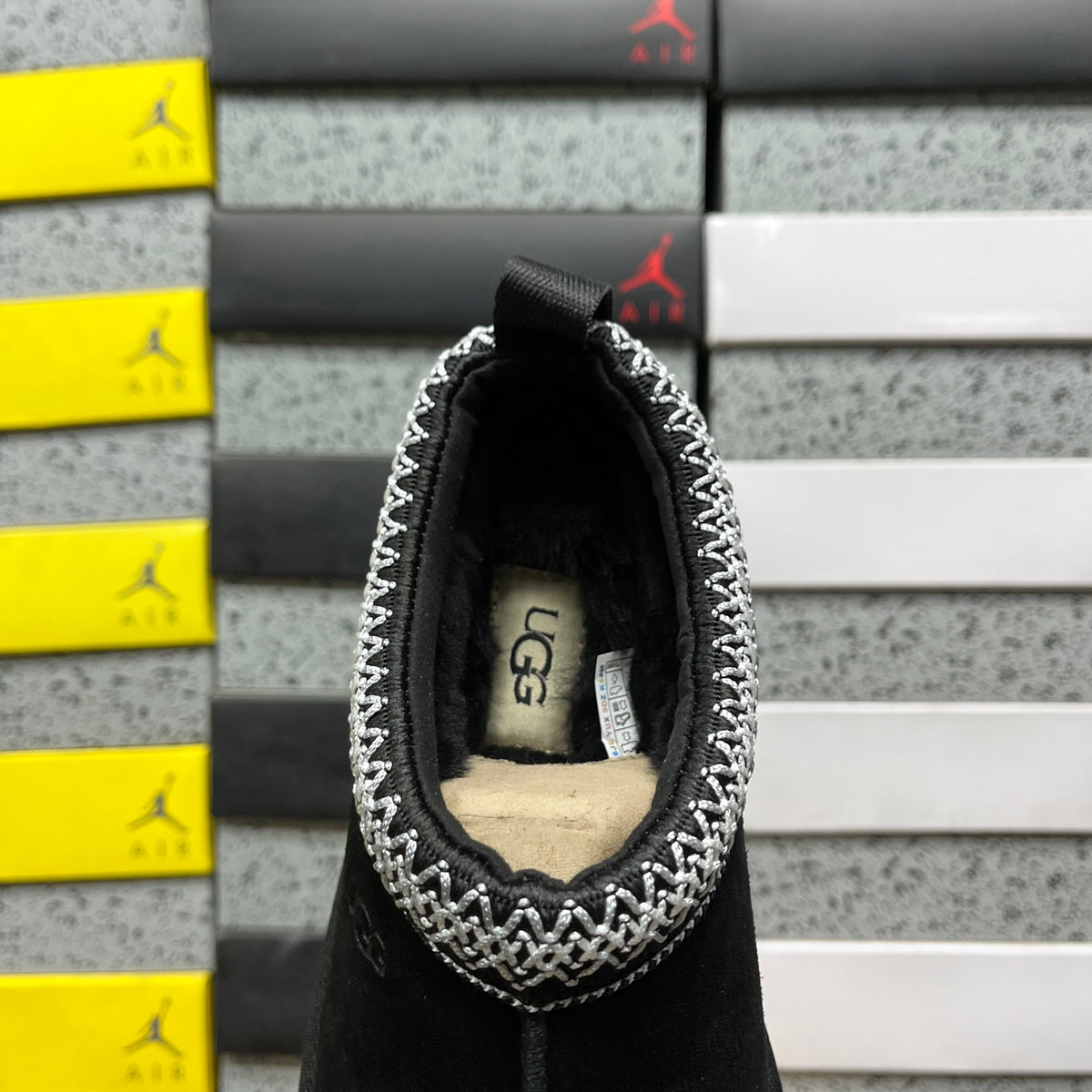 UGG Platform Slip-On Shoes in Black with Contrast Stitched Trim