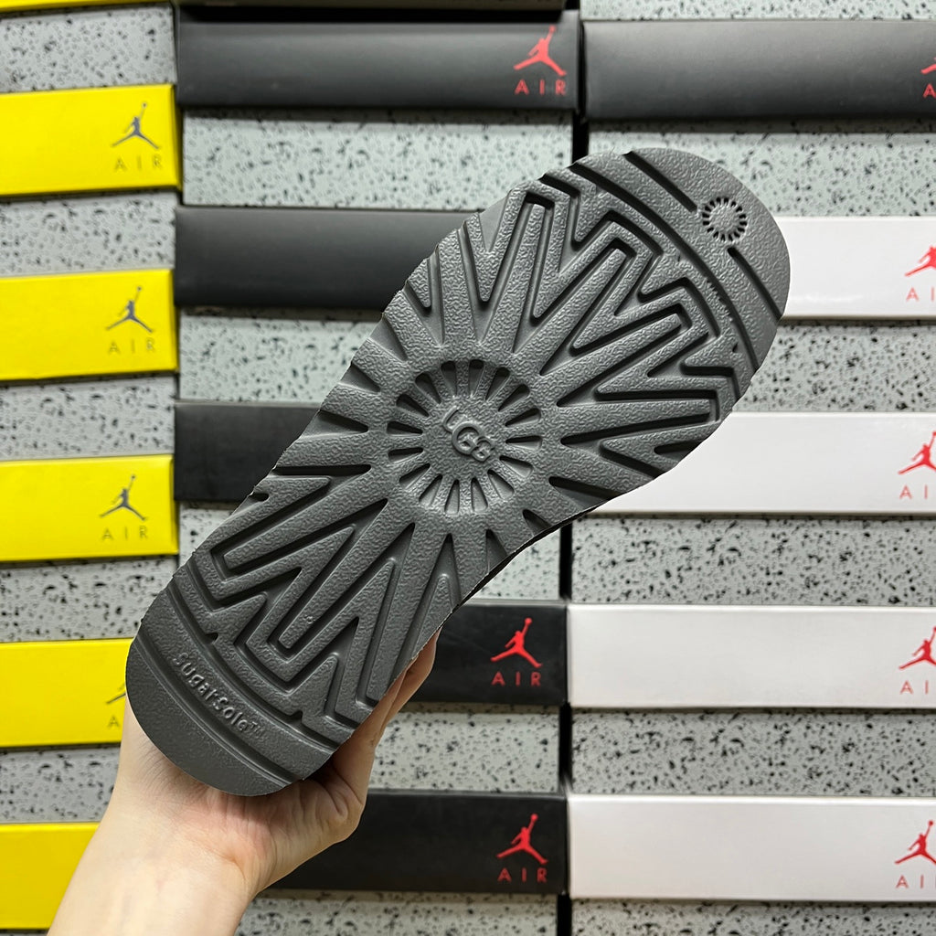 UGG Button-Detail Short Boots in Gray with Plush Lining