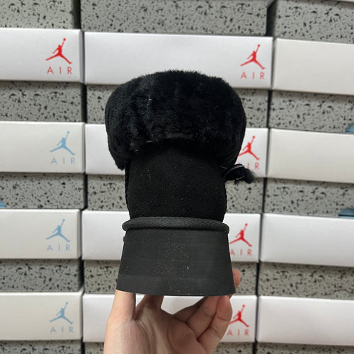 UGG Black Platform Ankle Boots with Plush Cuff