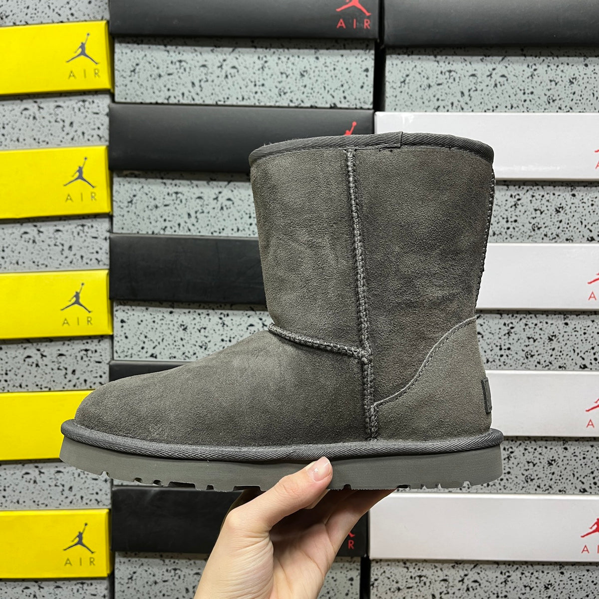 UGG Classic Short Boots in Gray with Plush Lining