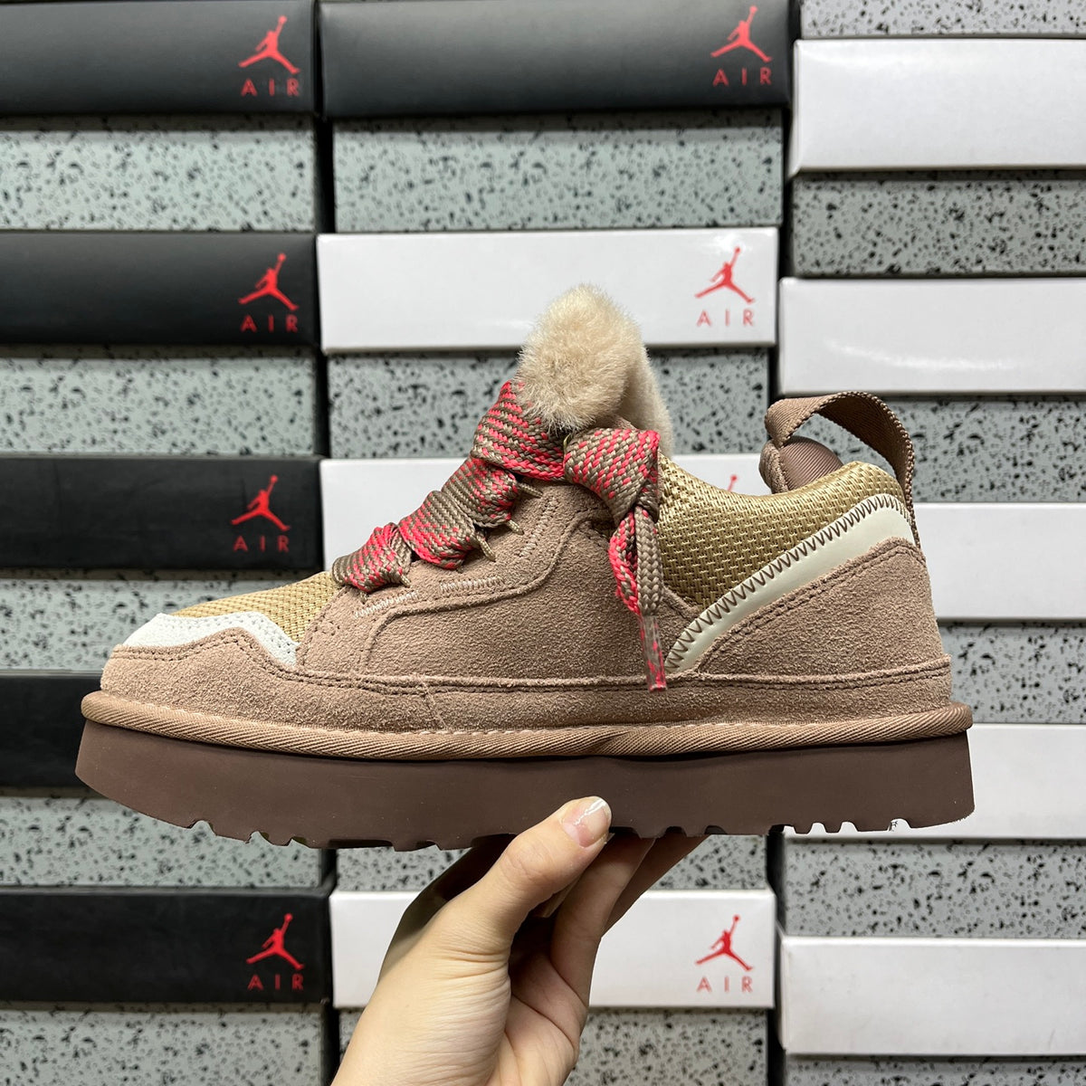UGG Lowmel Lace-Up Shoes in Brown and Pink