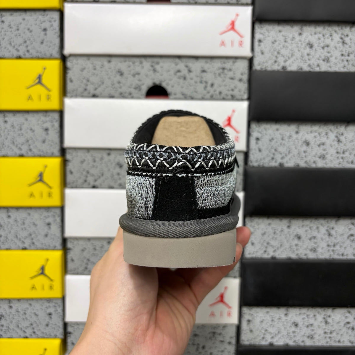 UGG Black Slip-On Shoes with Dragon and Tiger Embroidery