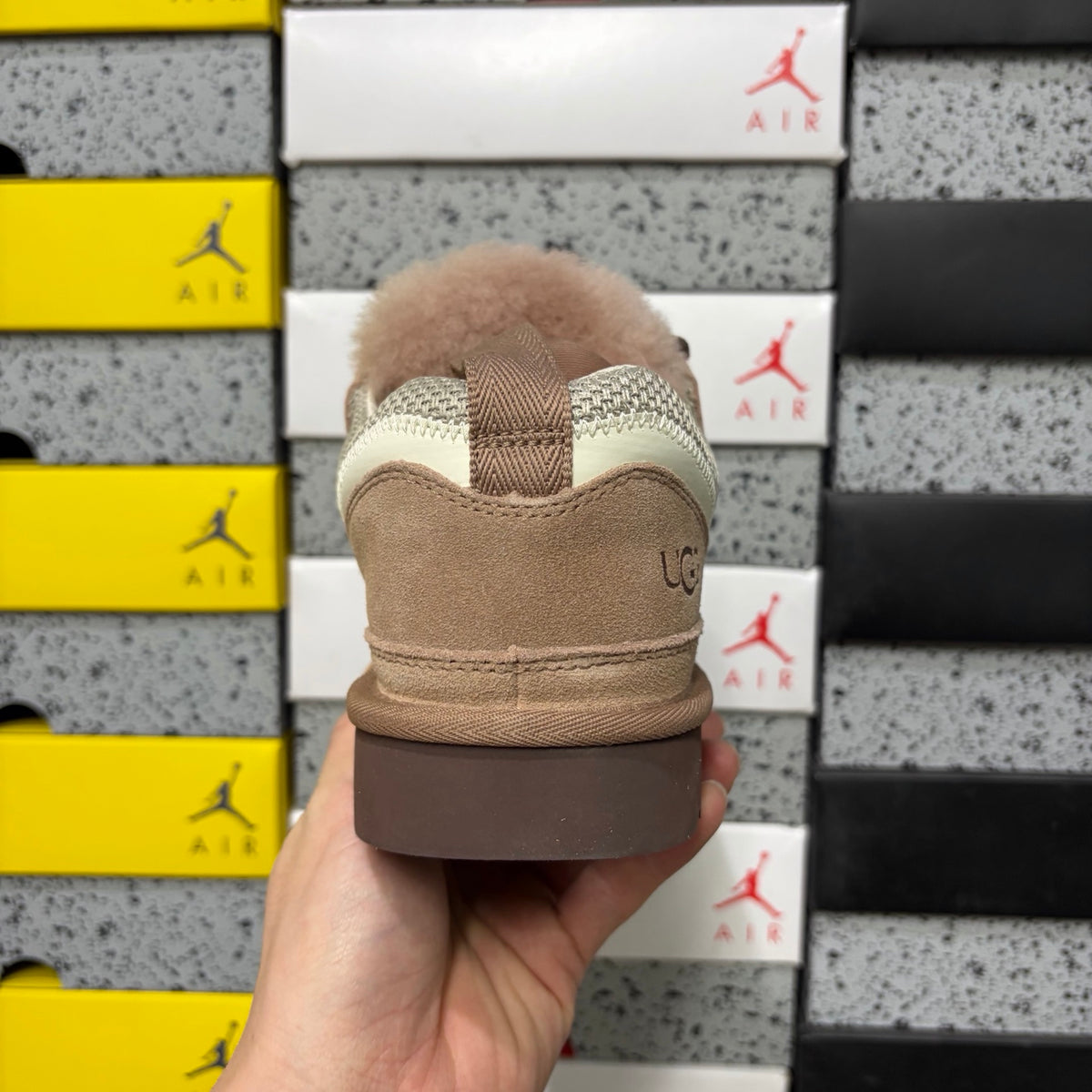 UGG Light Brown Low-Cut Lace-Up Shoes with Chunky Sole