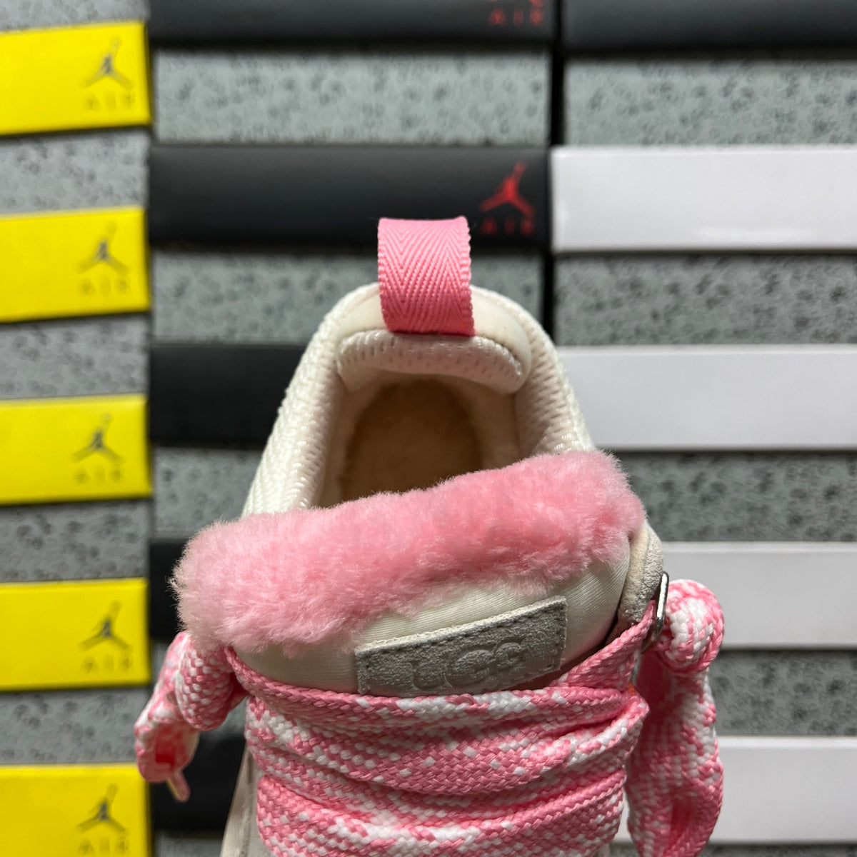 UGG Lowmel Lace-Up Shoes in White and Pink