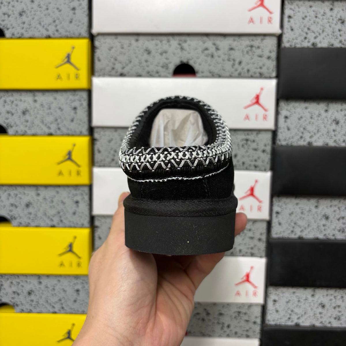 UGG Black Slip-On Shoes with Contrast Stitched Trim