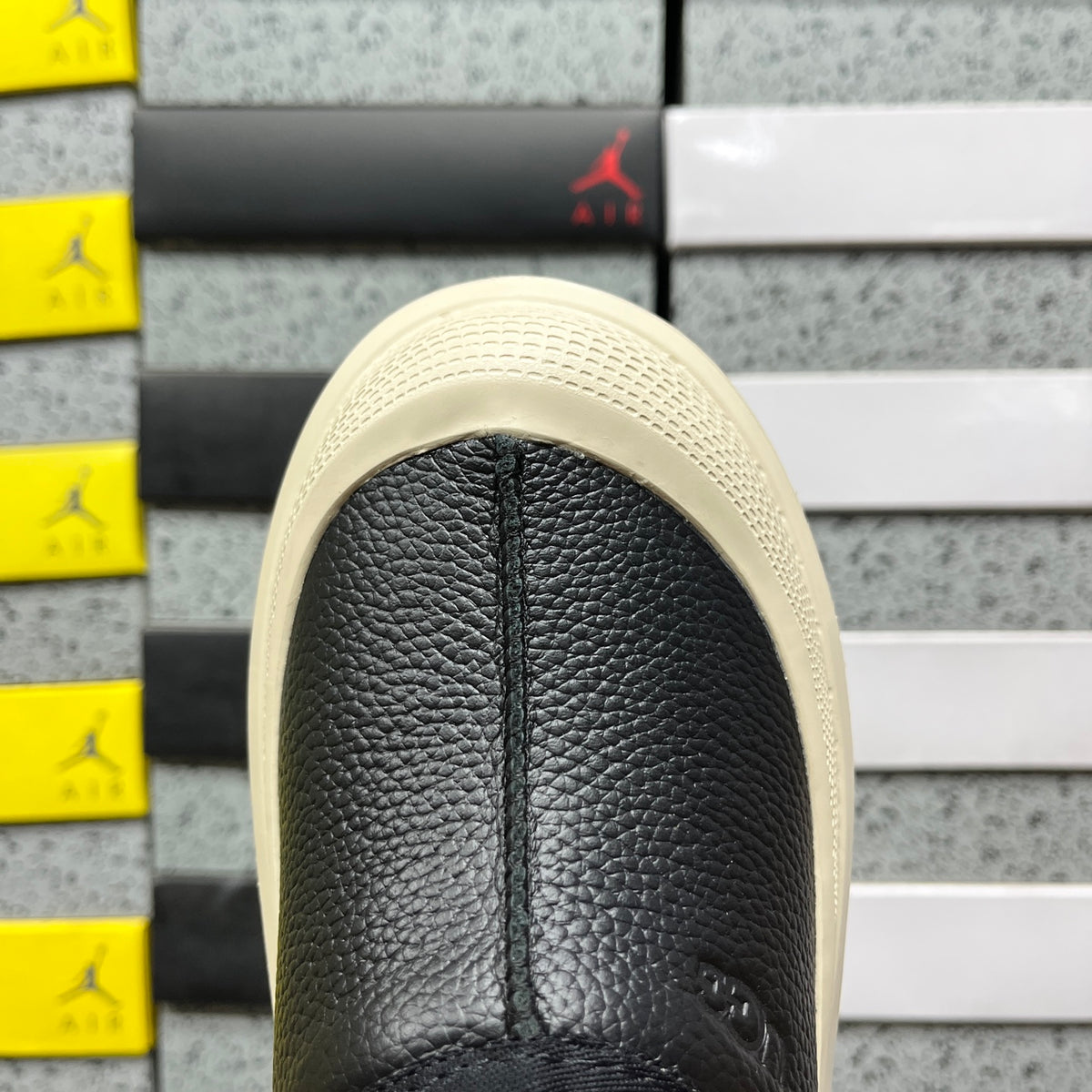 UGG Leather Slip-On Shoes in Black with Cream Chunky Sole