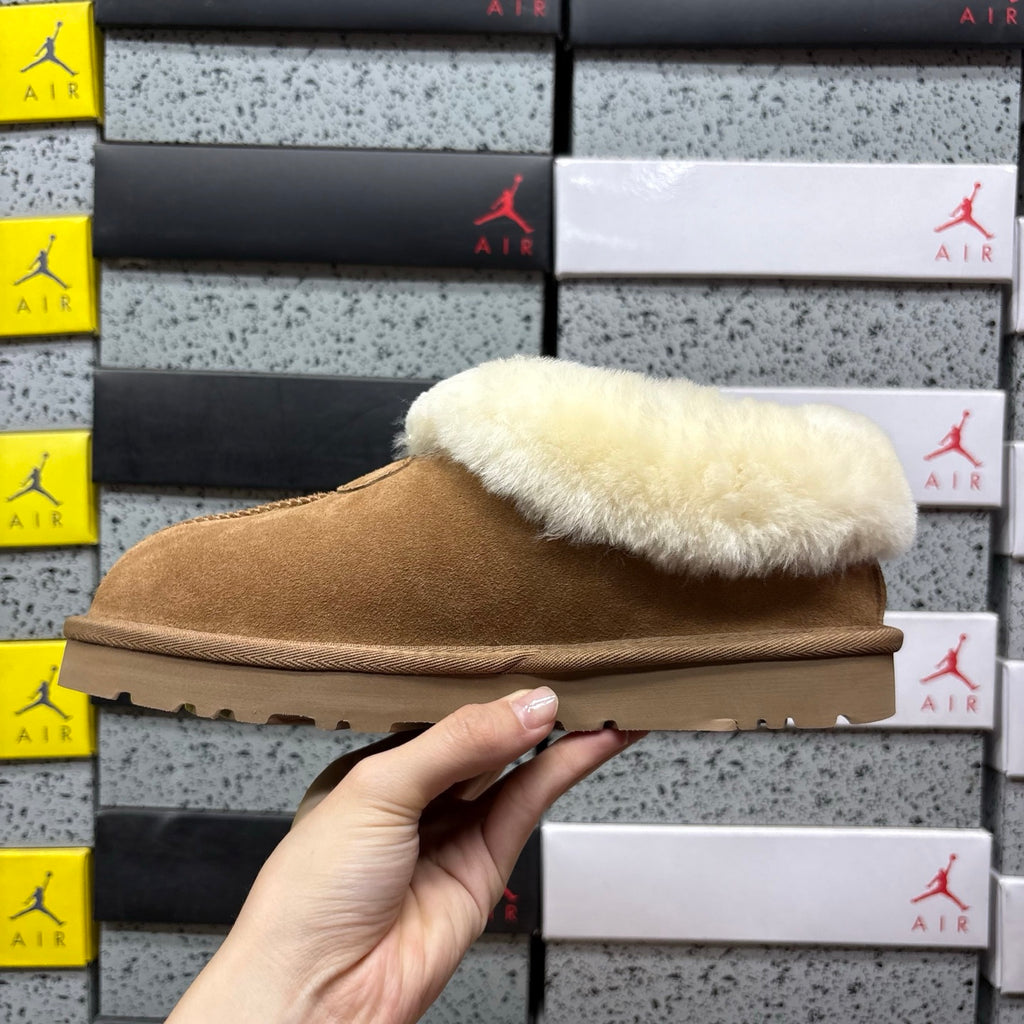 UGG Slip-On Shoes in Chestnut with Cream Plush Collar