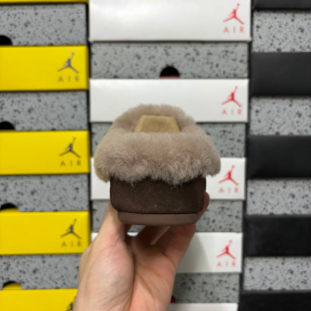 UGG Moccasin Slippers in Cocoa Brown with Plush Collar