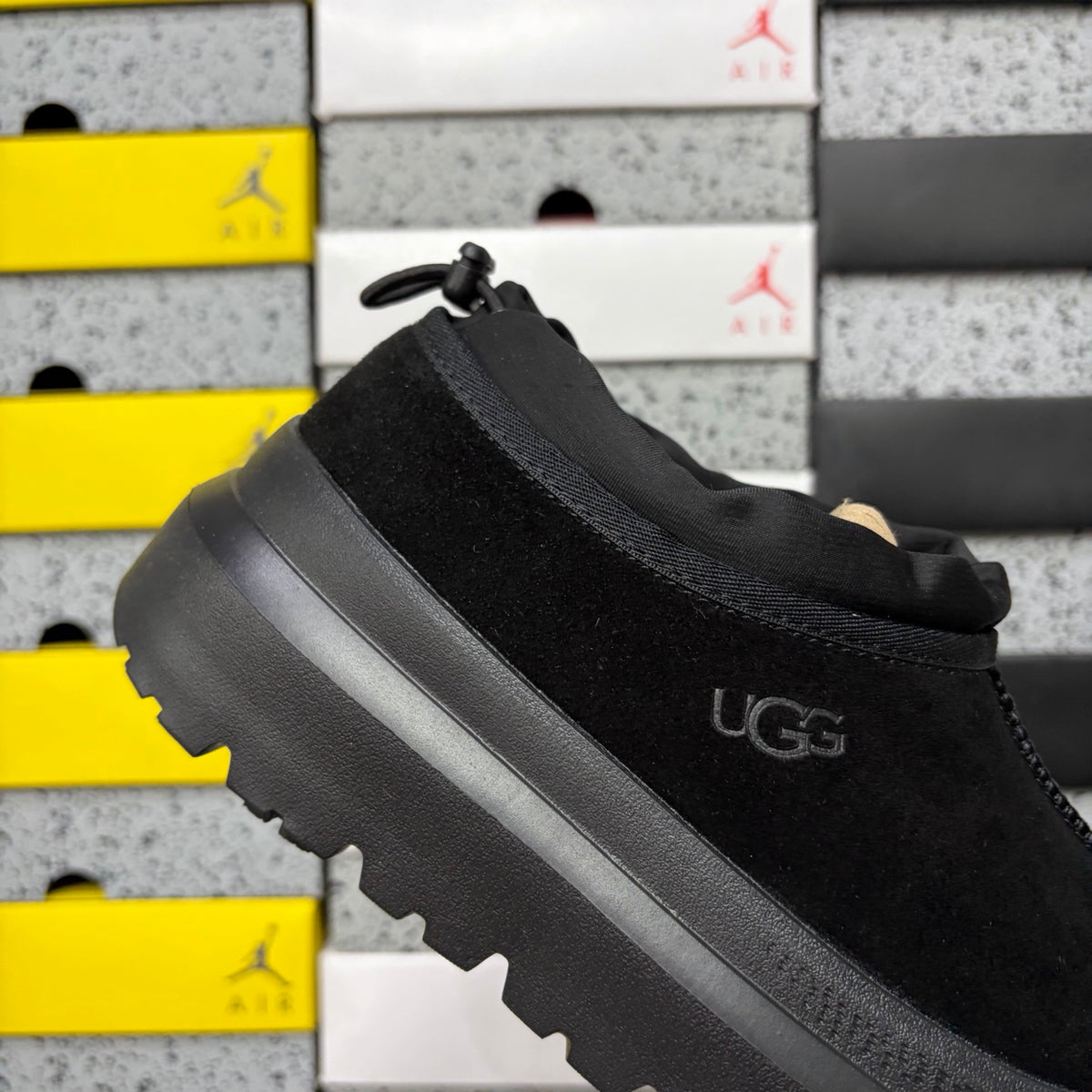 UGG Black Low-Cut Slip-On Shoes with Chunky Lug Sole