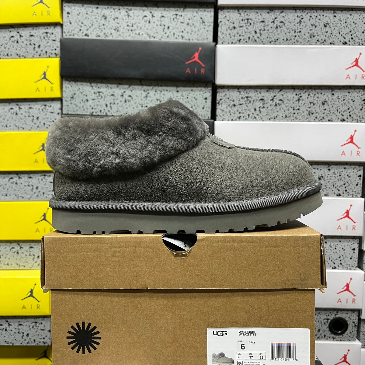 UGG Slip-On Shoes in Gray with Plush Collar