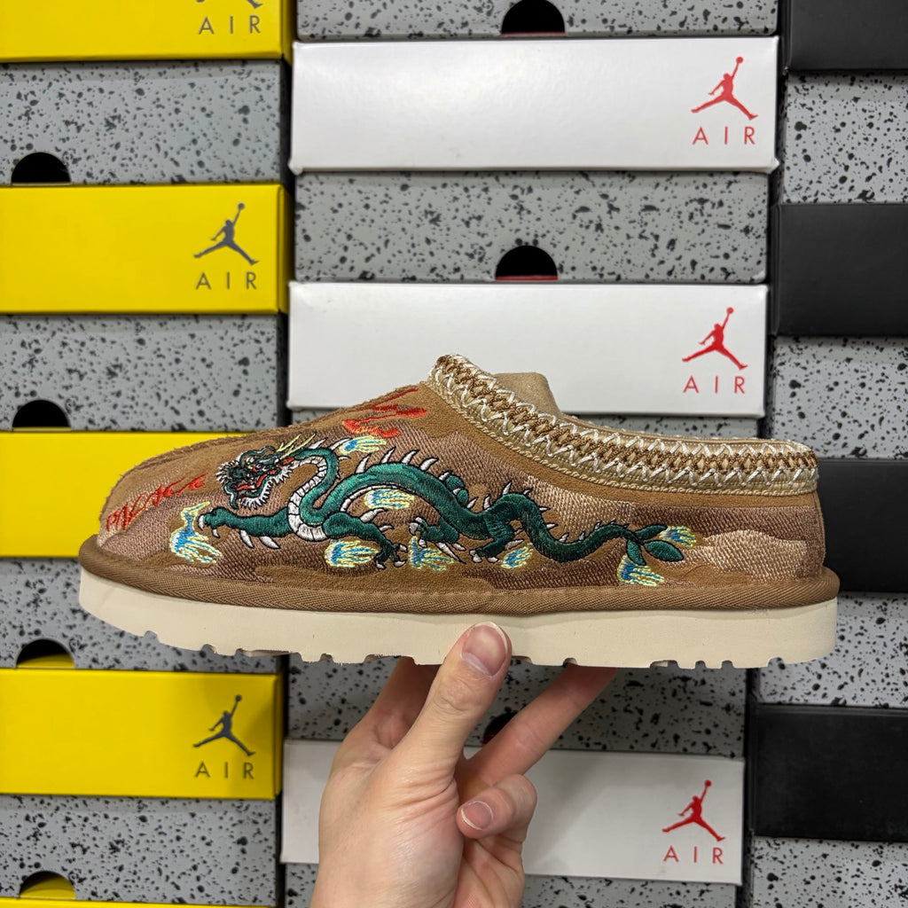 UGG Chestnut Slip-On Shoes with Dragon and Tiger Embroidery
