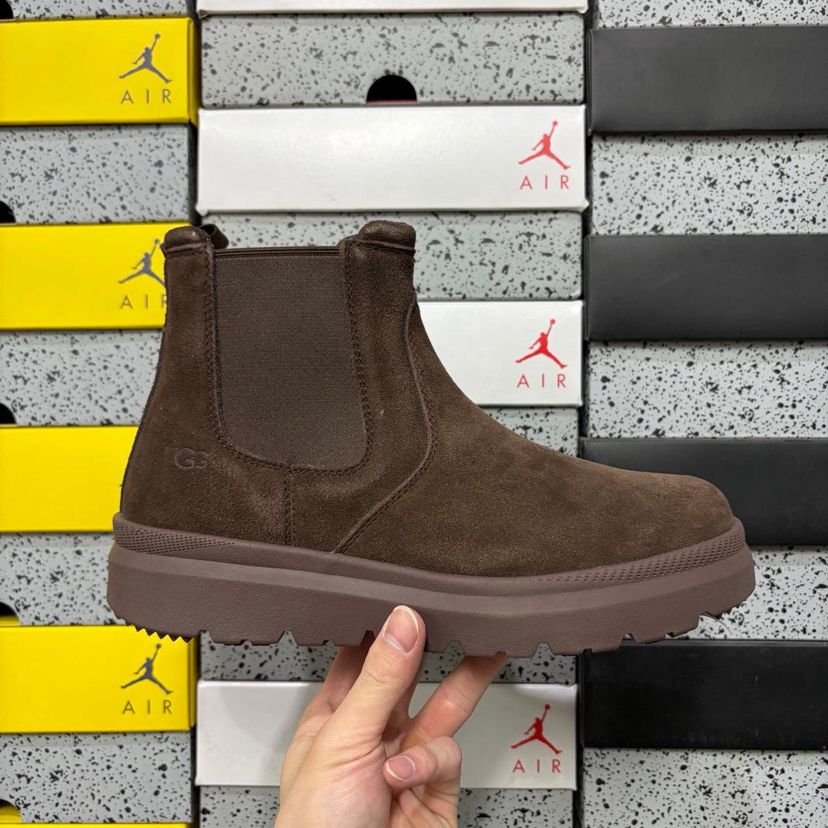 UGG Chocolate Brown Chelsea Ankle Boots with Chunky Lug Sole