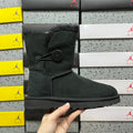 UGG Button-Detail Short Boots in Black with Plush Lining