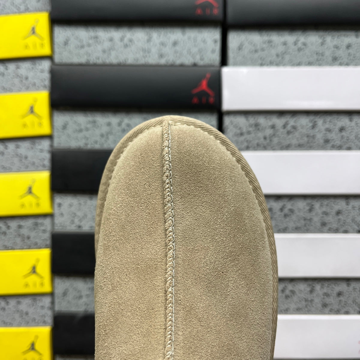 UGG Platform Slip-On Shoes in Mustard Seed with Stitched Trim