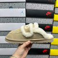 UGG Mule Slippers in Sand with Cream Plush Trim