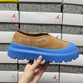 UGG Tan Slip-On Shoes with Blue Chunky Lug Sole