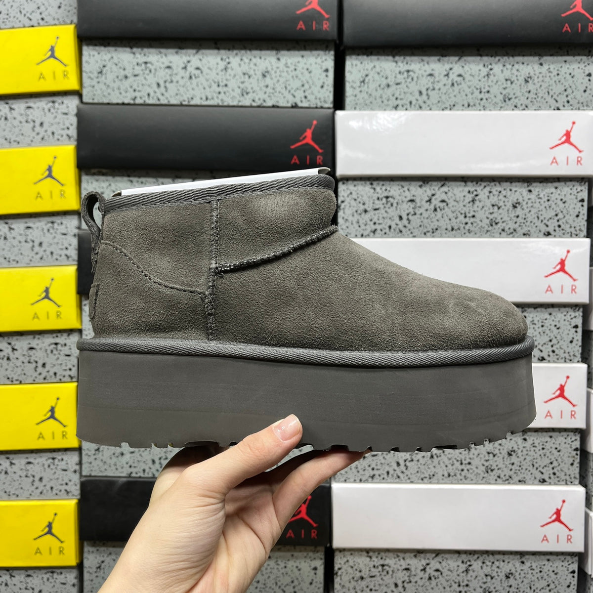 UGG Ultra Mini Platform Boots in Gray with 5 cm Sole