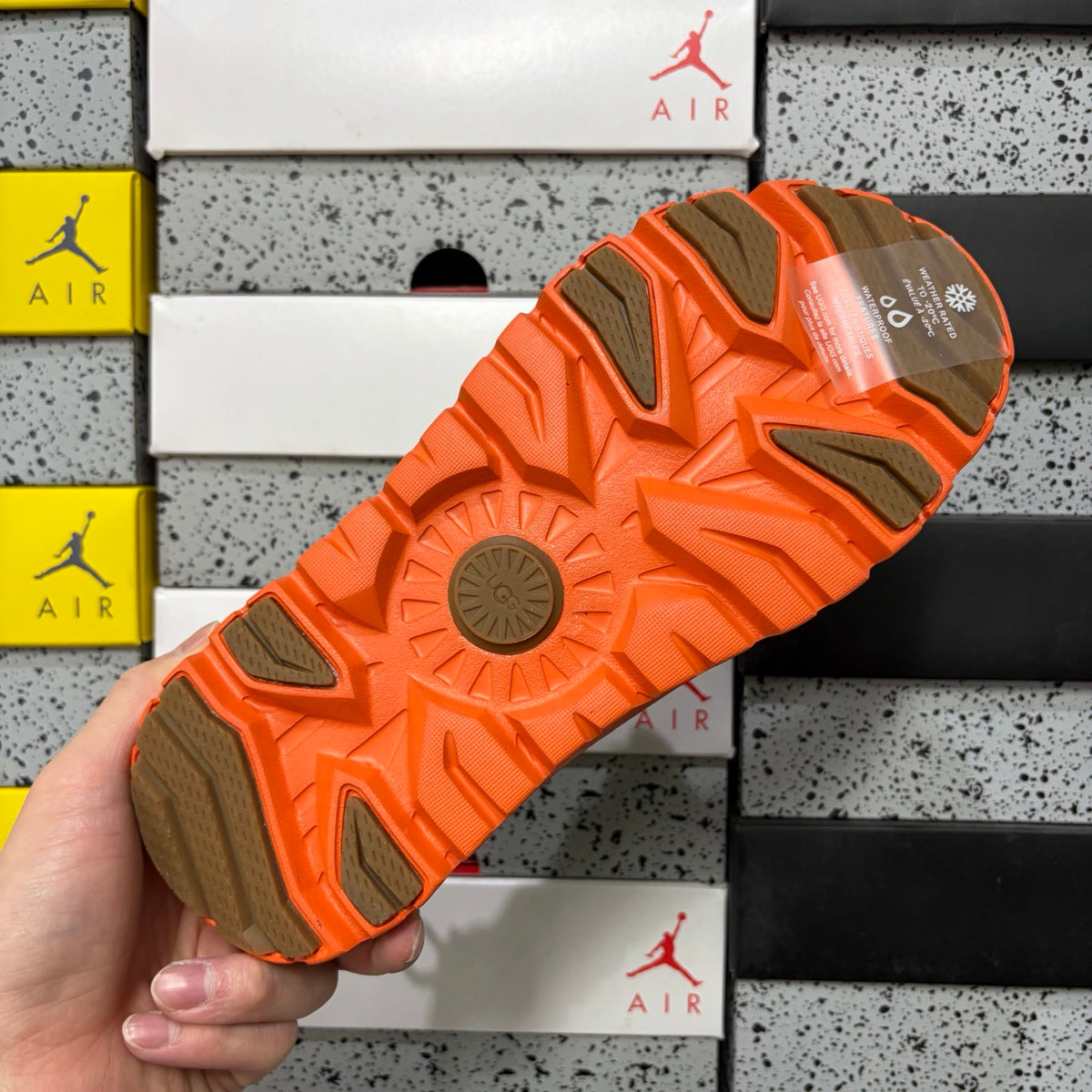 UGG Chestnut Slip-On Shoes with Orange Chunky Lug Sole