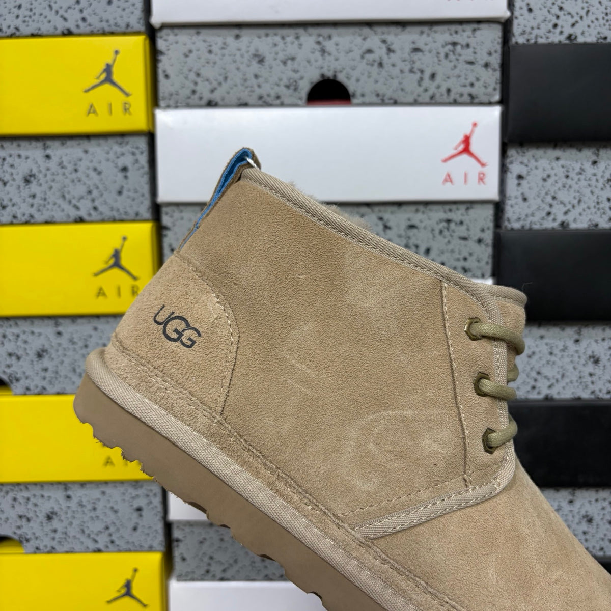 UGG Sand Lace-Up Chukka Ankle Boots with Plush Lining
