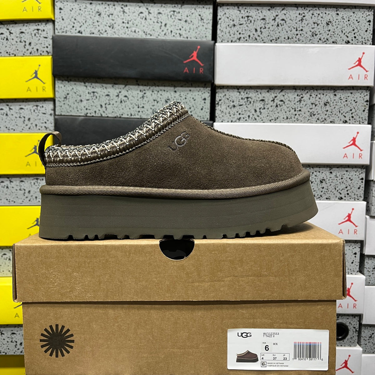 UGG Platform Slip-On Shoes in Walnut with Contrast Stitched Trim